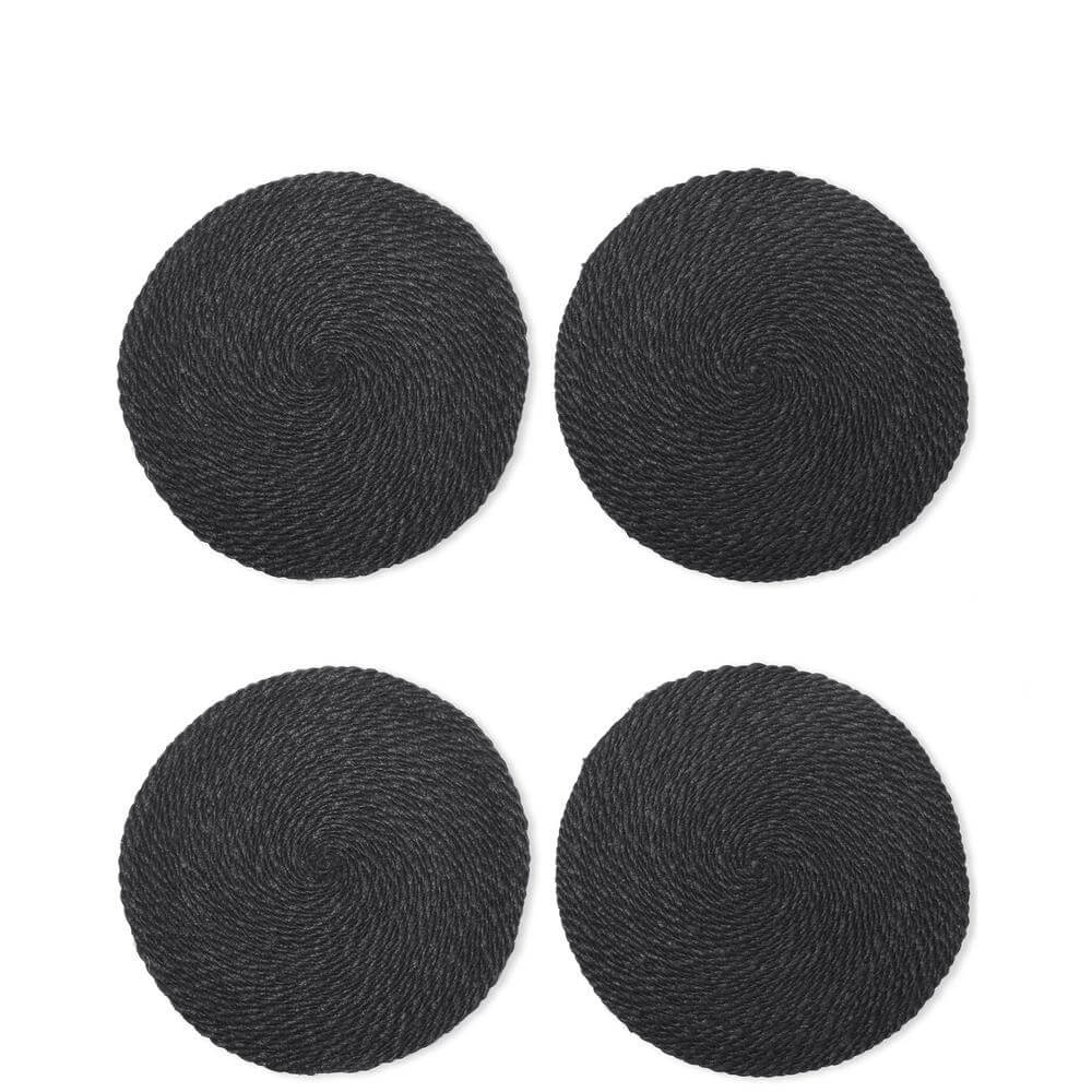 Garden Trading Set of 4 Black Jute Placemats